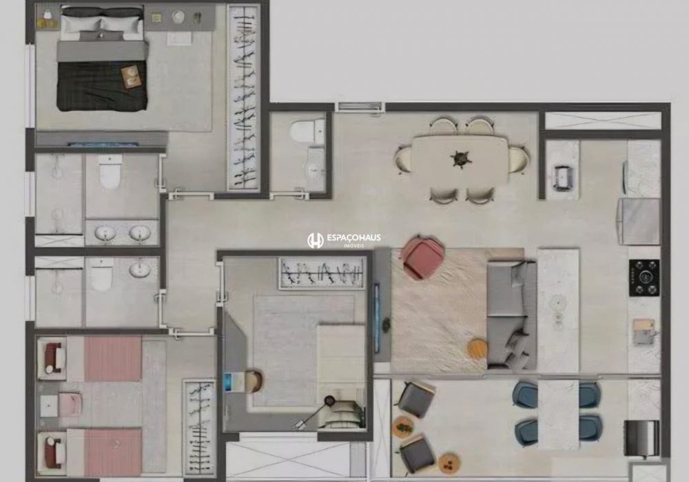 Apartamento com 87m², 3 quartos no bairro Centro em Indaiatuba